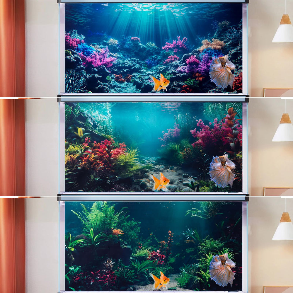 COMSUN arriere-plan aquarium installation facile, montage rapide et repositionnement