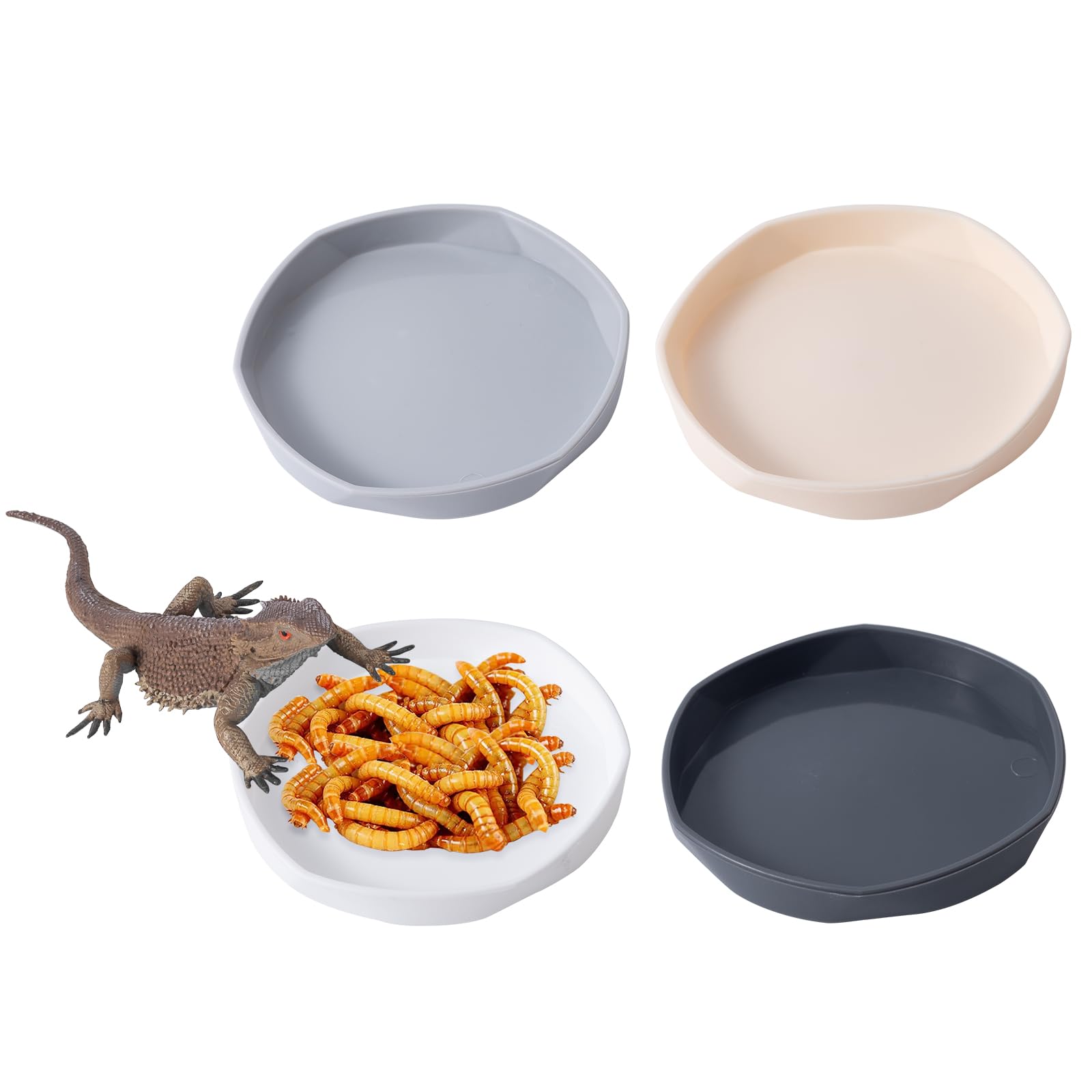 Assiette COMSUN pour reptile, dimensions 4x4-0-5 pouces, idéale pour petites proies.