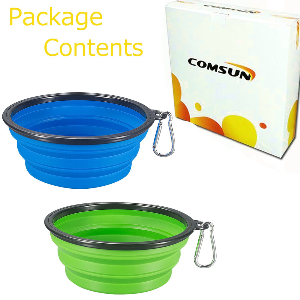 Bol COMSUN pliable bleu-vert, ensemble pratique pour animaux lors des trajets