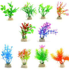 COMSUN 10 plantes artificielles pour aquarium, ensemble compact, sans entretien.