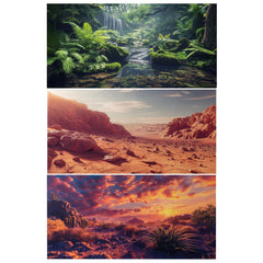 COMSUN fond terrarium 3-pack 36x18 : amélioration de la profondeur visuelle et réalisme.