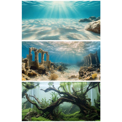 COMSUN fond ruines-sous-marines offre profondeur et immersion dans l’aquarium.