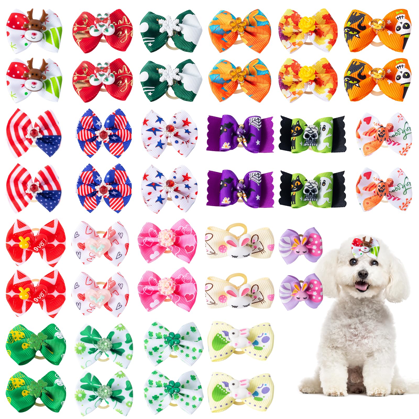 COMSUN noeud-chien Noel: accessoire festifpour photos et balades hivernales.