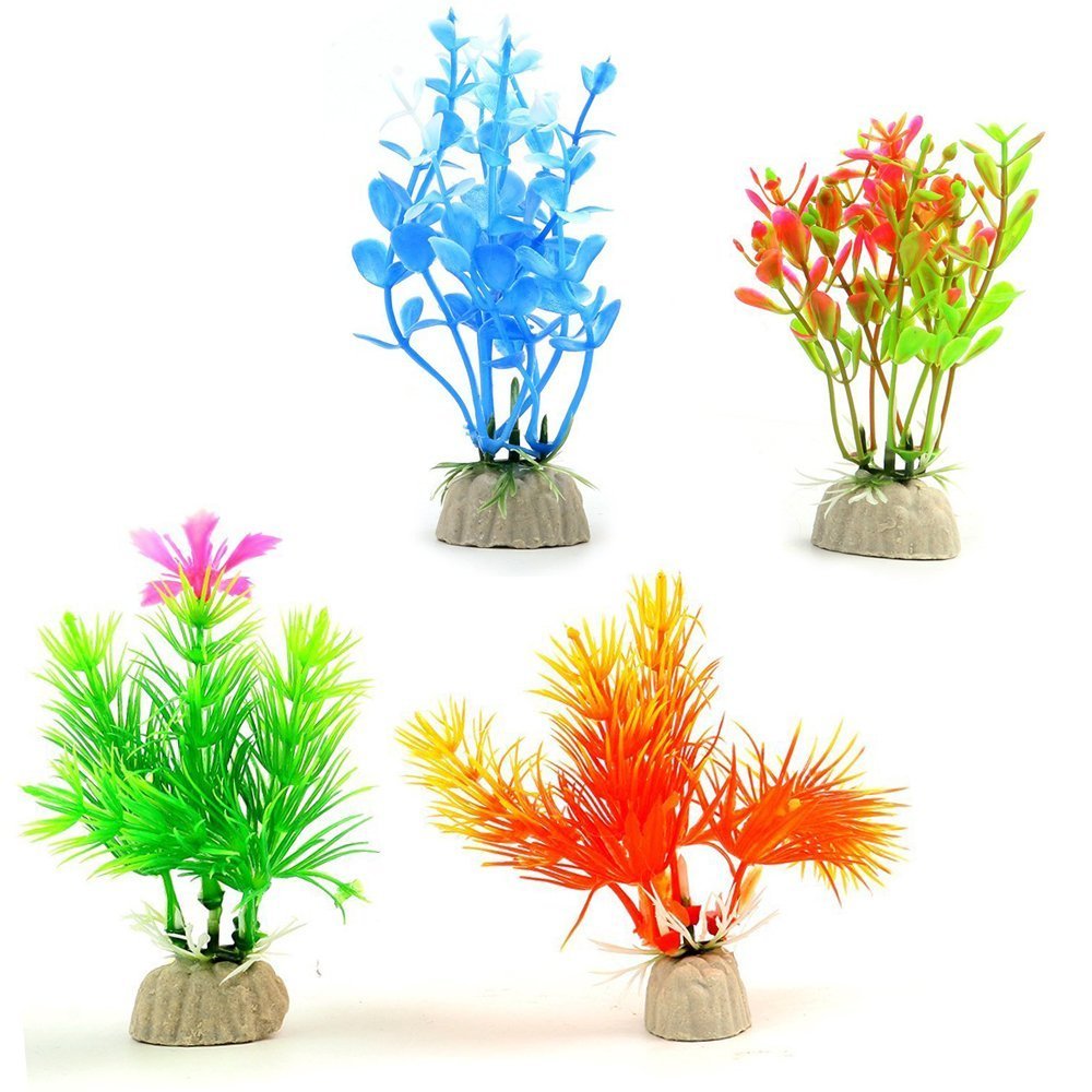 COMSUN plantes artificielles aquarium petites – sans risque pour l’eau et poissons.