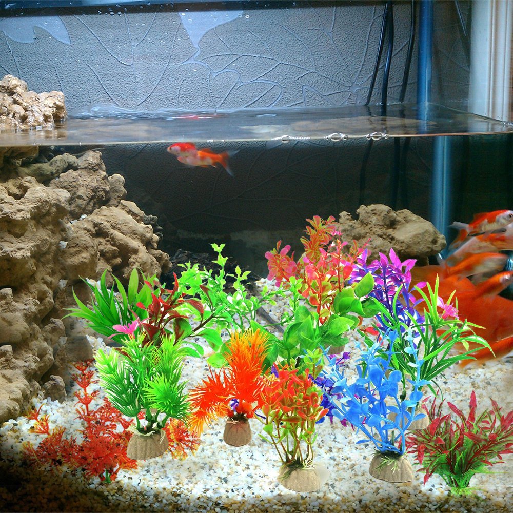 COMSUN plantes artificielles aquarium petites vertes – décor rapide et sans entretien.
