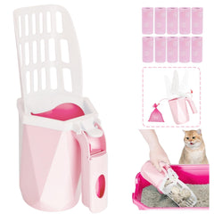 COMTENS râteau à litière rose, ensemble pratique pour un nettoyage rapide.