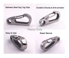 Comtim clip acier inoxydable, robuste pour collier et harnais.