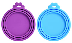 Comtim couvercle en silicone universel pour boîtes chiens et chats bleue