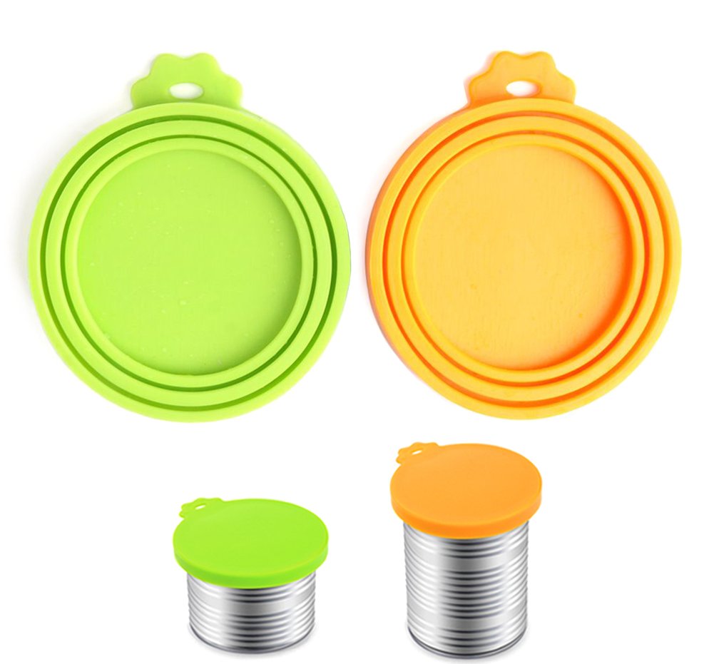 Comtim couvercle silicone universel pour nourriture chat vert, ajuste parfaitement et garde la fraîcheur.