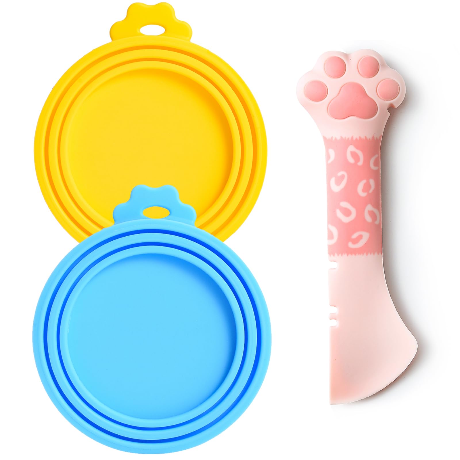 Couvercles en silicone Comtim pour boîtes d’aliments animaux, maintien de la fraîcheur.