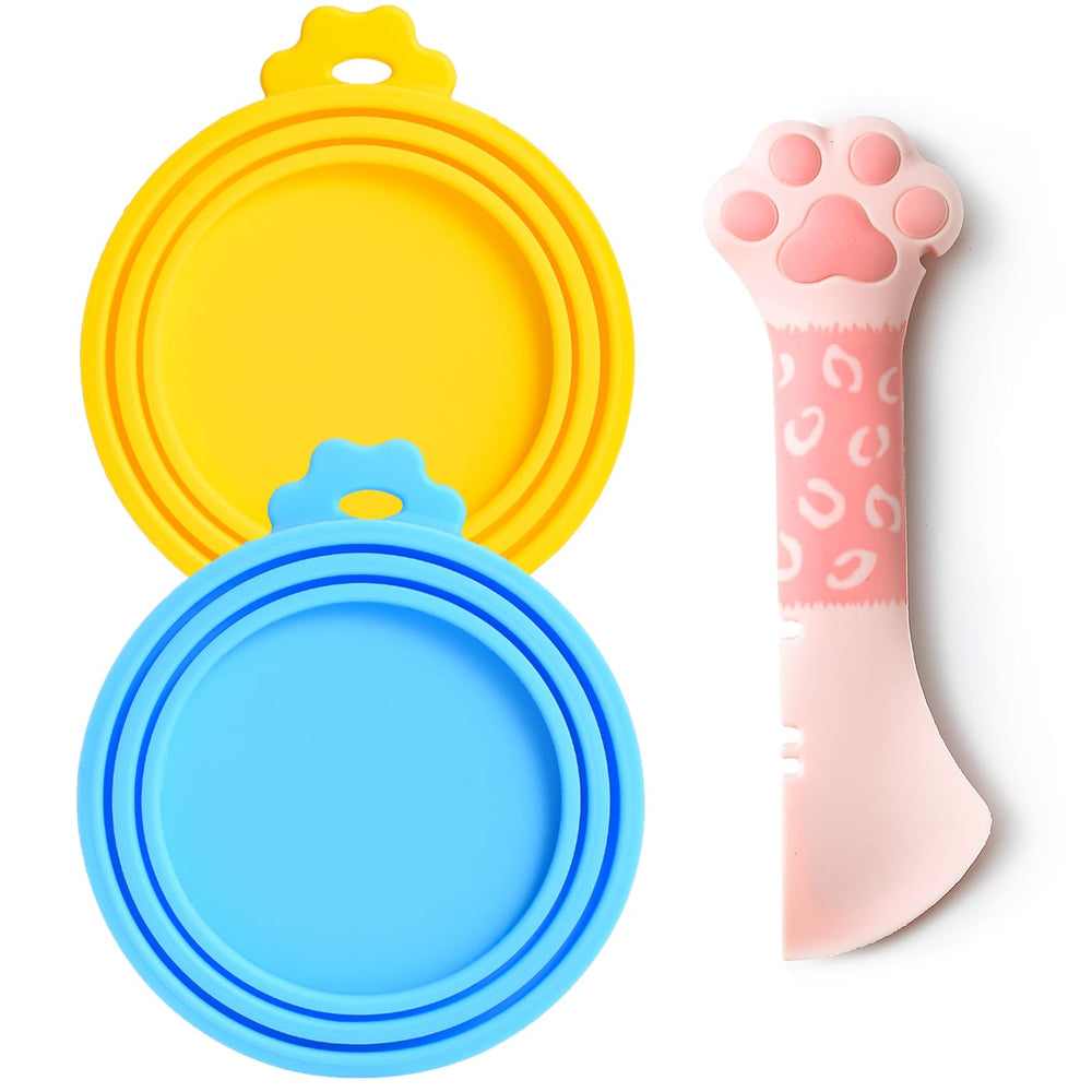 Couvercles en silicone Comtim pour boîtes d’aliments animaux, maintien de la fraîcheur.