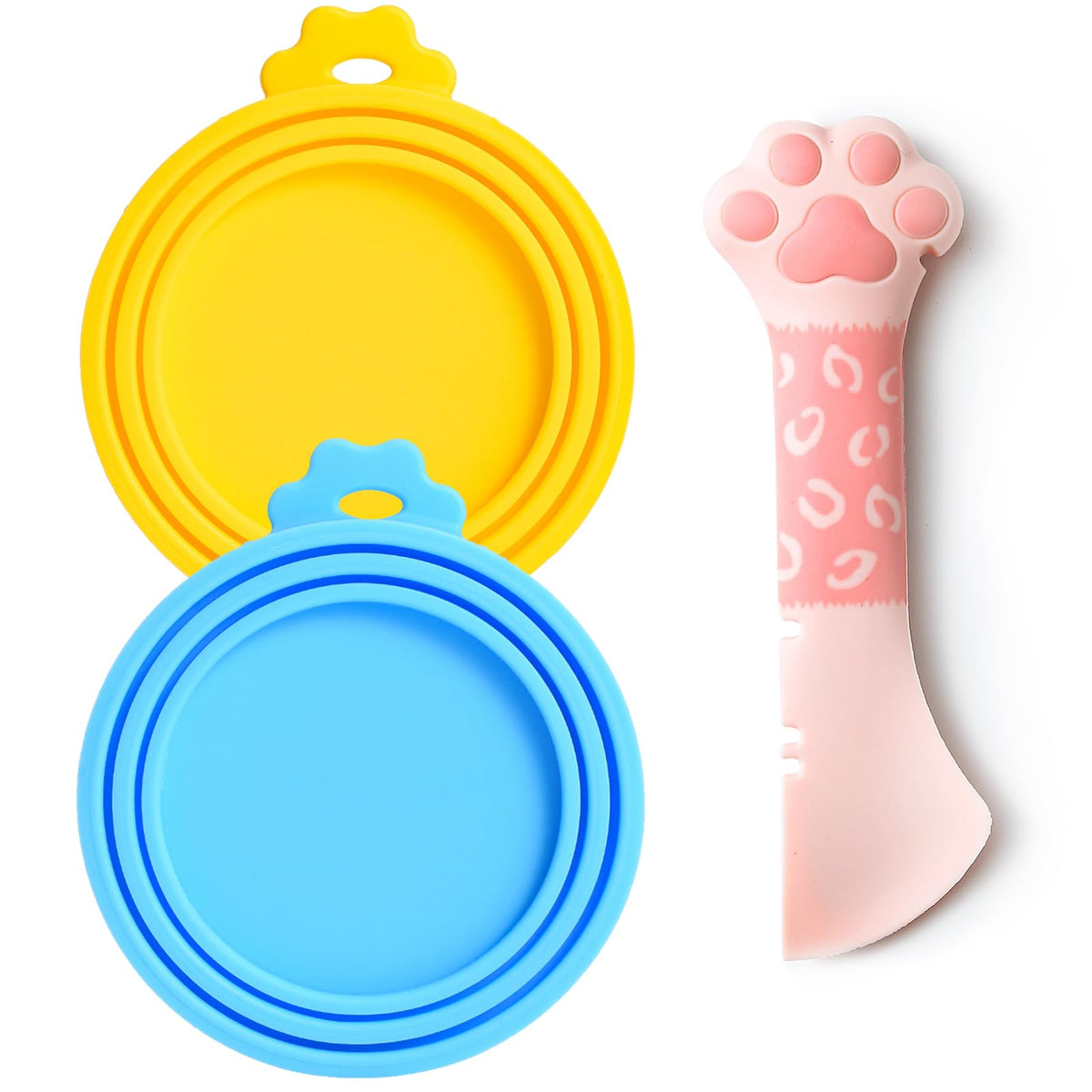 Couvercles en silicone Comtim pour boîtes d’aliments animaux, maintien de la fraîcheur.