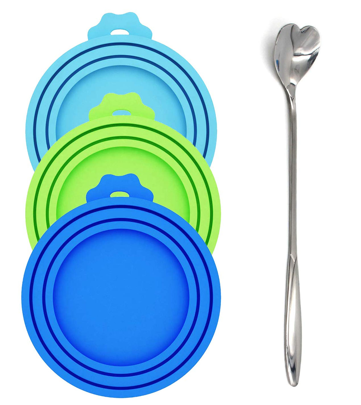 Couvercles Comtim en silicone pour conserves d'animaux, pack 3 réutilisables.