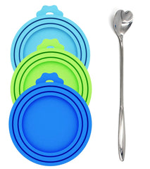 Couvercles Comtim en silicone pour conserves d'animaux, pack 3 réutilisables.