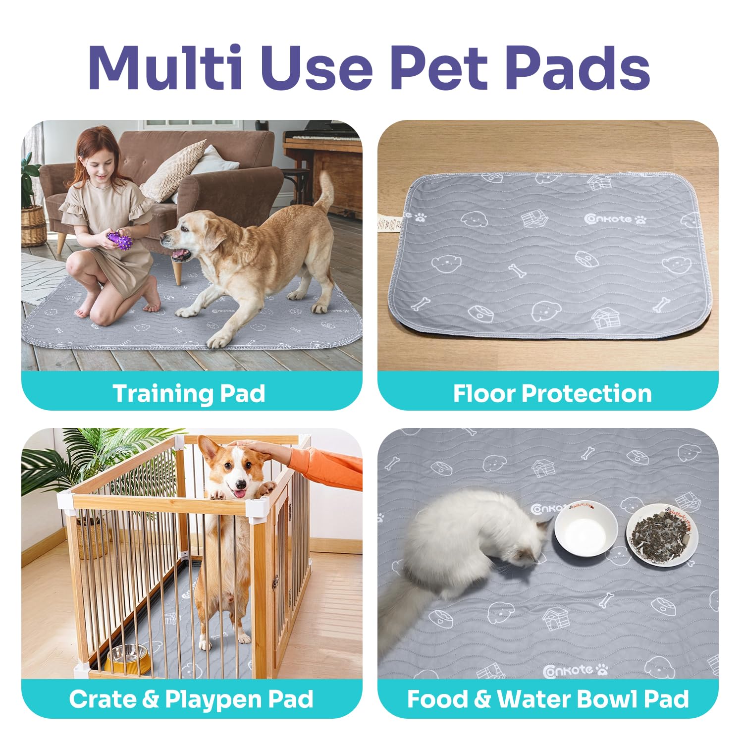 Tapis Conkote nettoyage facile, lavage en machine et entretien simplifié.