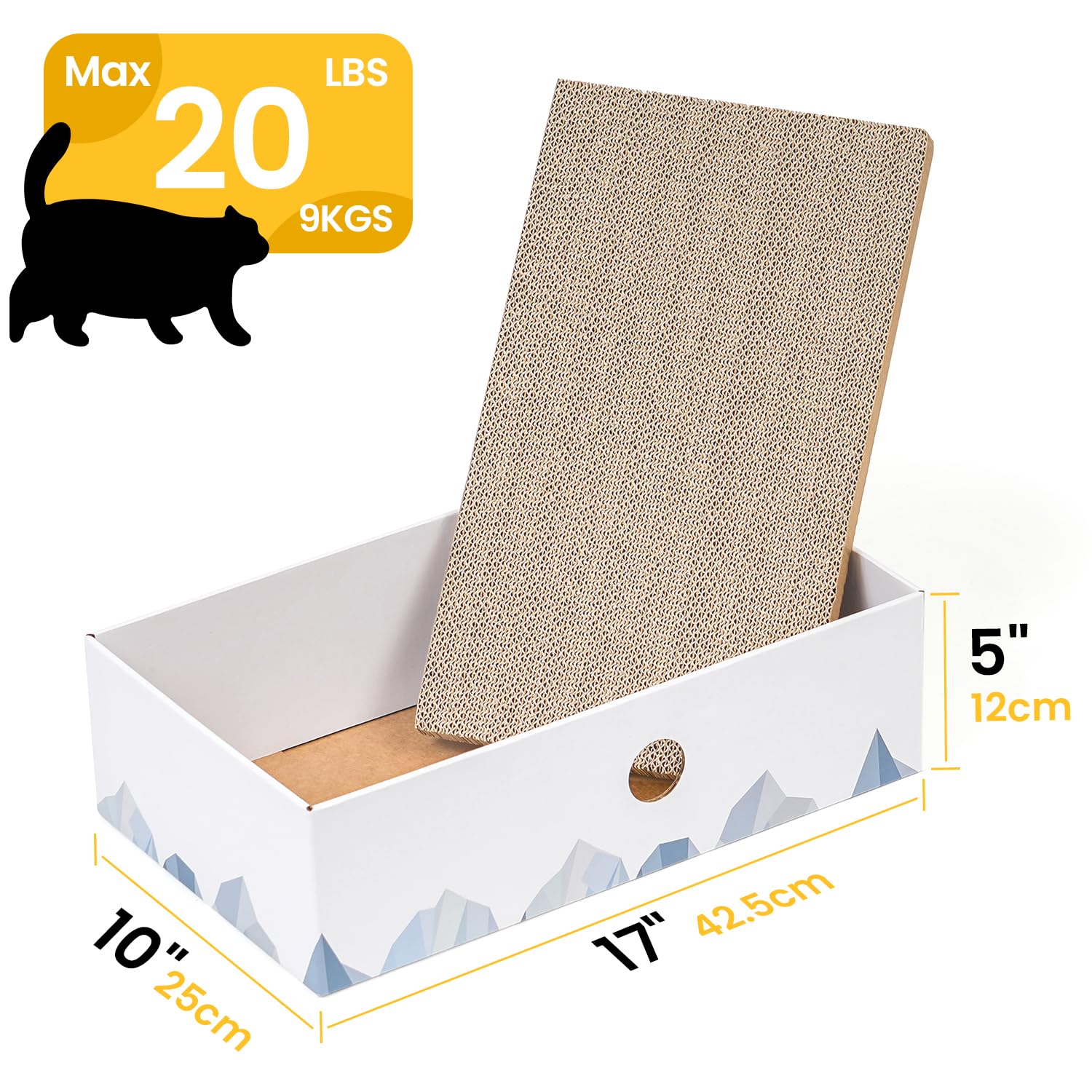 Conlun boîte-grattoir-chat couchage-carton durable, repos confortable.