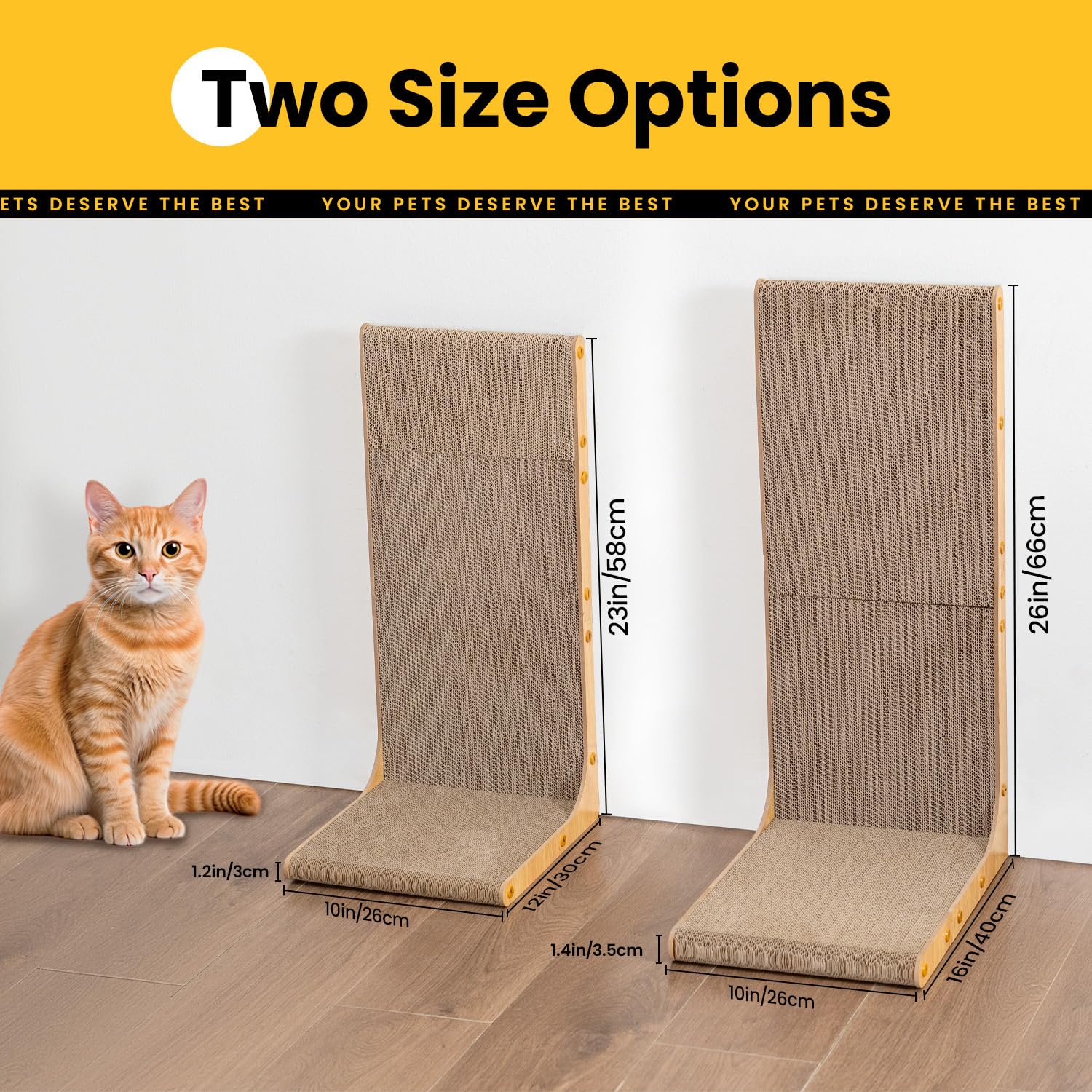 Conlun grattoir 23-pouces-dimensions offre un espace généreux pour griffer.
