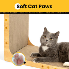 Conlun grattoir usage-pouf-repos invite le chat à se détendre sur l'appareil.