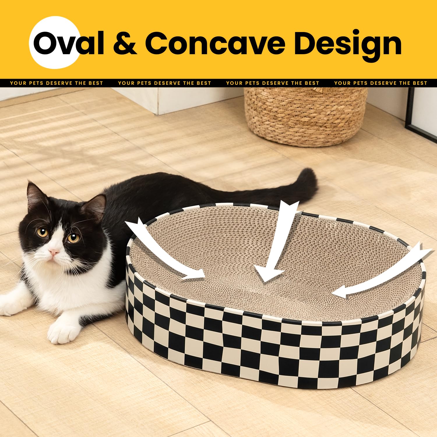 Conlun Grattoir Chat Durable: carton recyclé et sûr pour l'amusement.