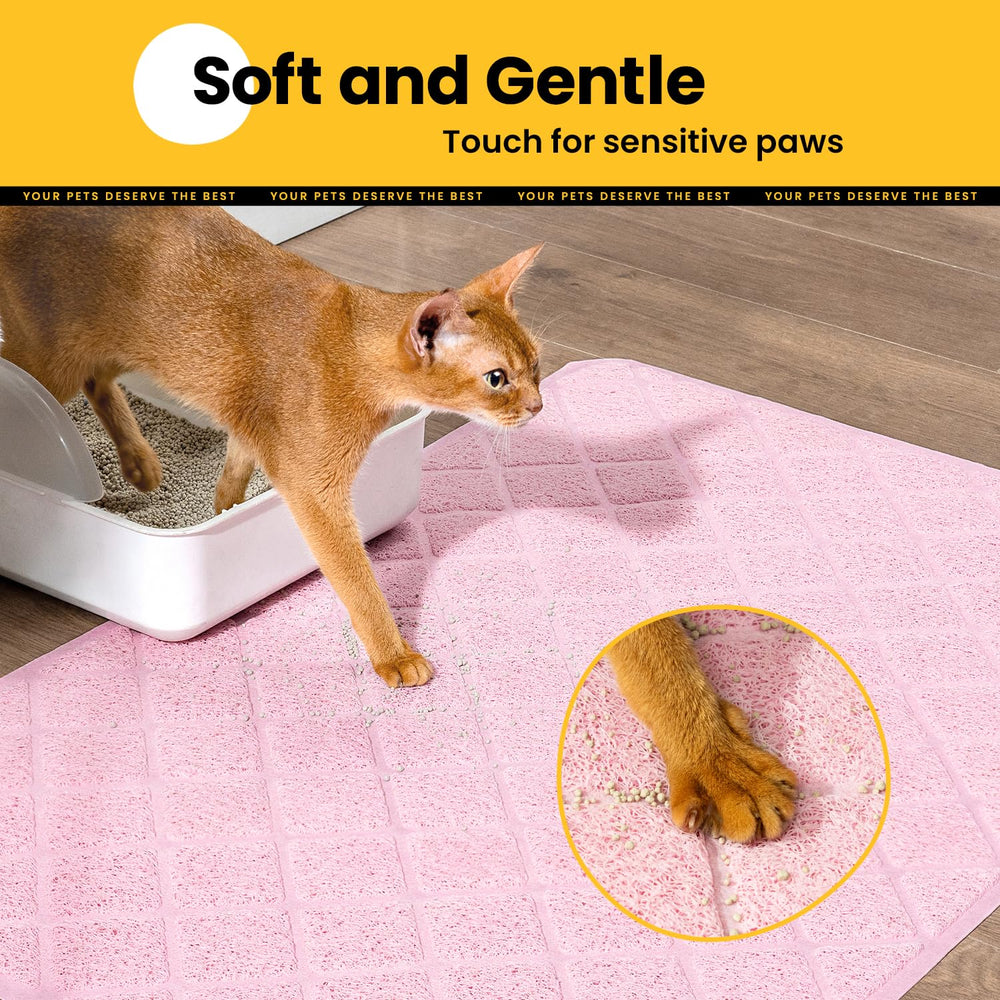 Conlun Tapis Litière Chat: lavage rapide et rinçage facile après utilisation.