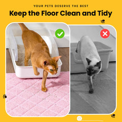 Conlun tapis-litière chat grille profonde rose retient la litière.