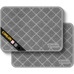 Tapis Conlun litière chat au maillage dense gris 24×17 protège le sol.
