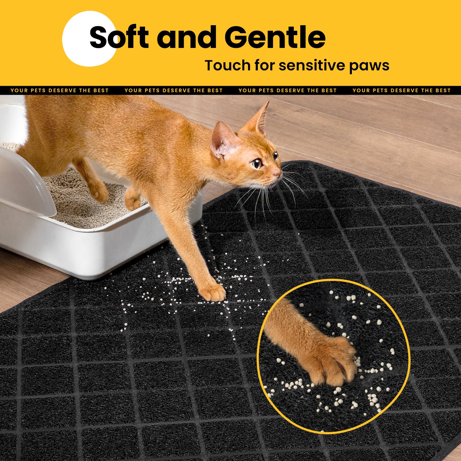 Conlun Tapis Litière: retention-litiere garde la litière sur le tapis