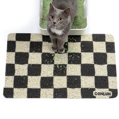 Tapis Conlun litiere damier capture les grains et protège le sol.