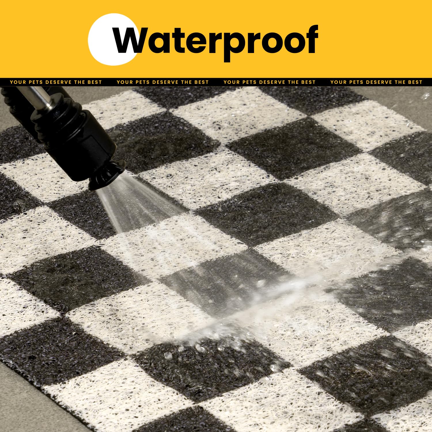 Conlun tapis litiere-design damier s'integre a votre interieur.