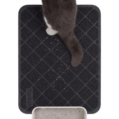 Conlun Tapis Litière PVC 24×15 noir capture les grains près du bac