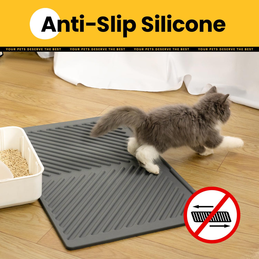 Conlun, tapis litiere silicone anti-deplacement, anti-derapant et stabilité assurée