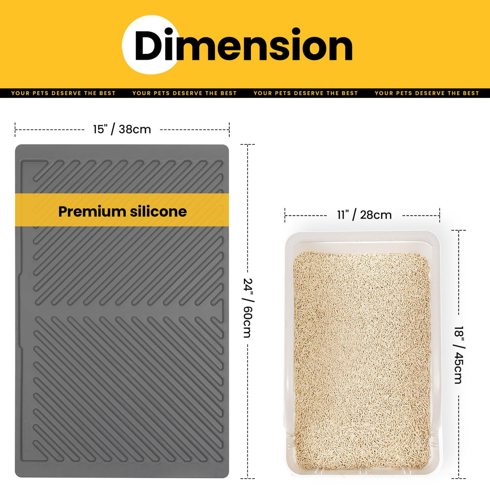 Conlun, tapis litiere silicone sillons-profonds, rainures profondes retiennent les debris
