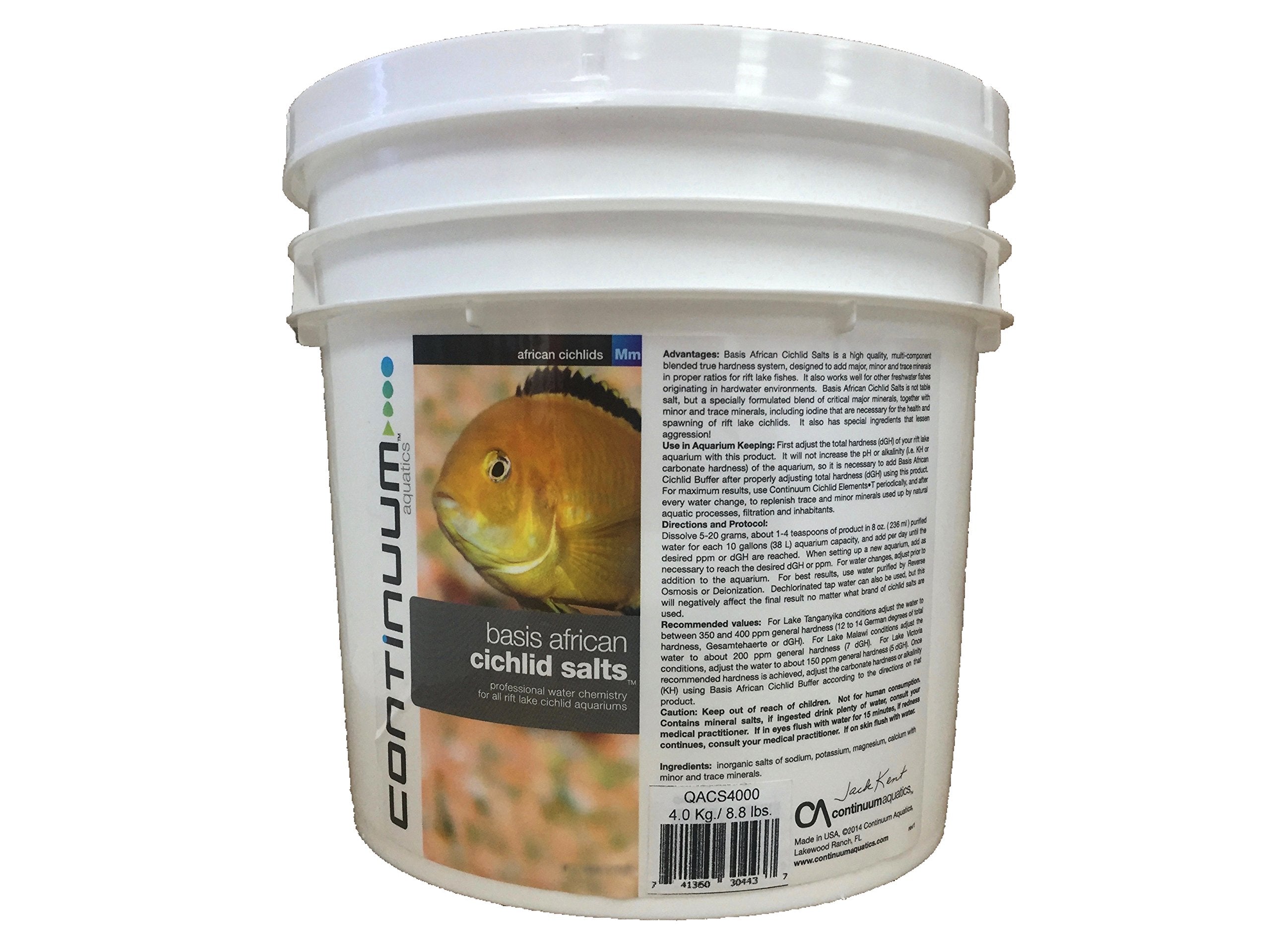 Basis African Cichlid Salts, bouteille; aide à régler la dureté dGH.
