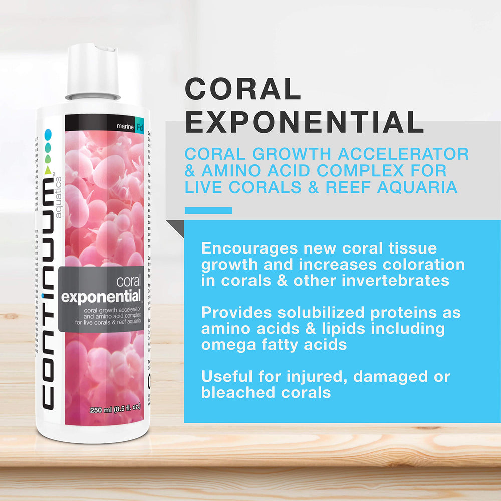 Continuum Aquatics Coral Exponential dans un aquarium récifal, favorisant la croissance et la coloration.