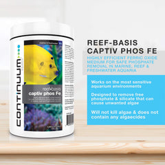 Continuum Aquatics Reef-Basis Captiv Phos Fe, pack 4,8 kg, utilité durable en filtration