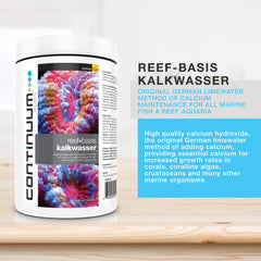 Continuum Aquatics Reef Basis Kalkwasser – bocal poudre pour un dosage précis et régulier.