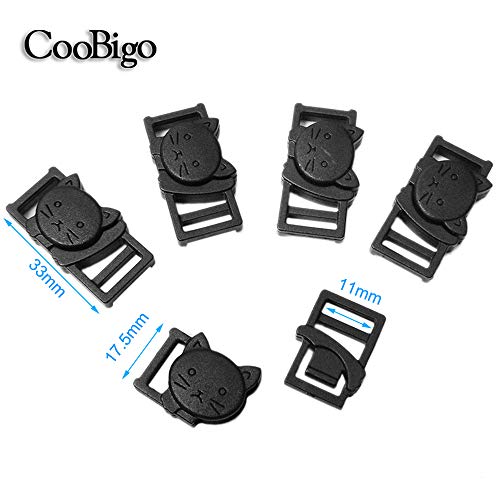 CooBigo boucle tete-chat en nylon, fermeture fiable pour sangles 11 mm