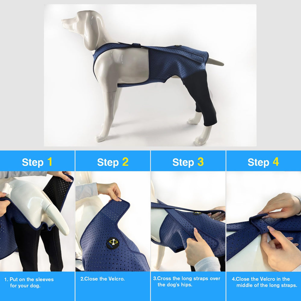 Maille respirante sur la combinaison Coodeo pour chien bleu XL.