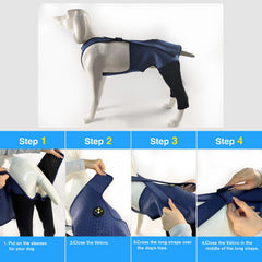 Maille respirante sur la combinaison Coodeo pour chien bleu XL.