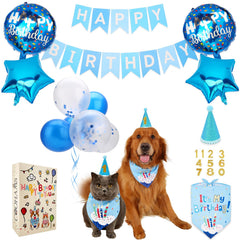 COOHAMS Bandana d'anniversaire pour chien et chat, idéal pour photos festives.