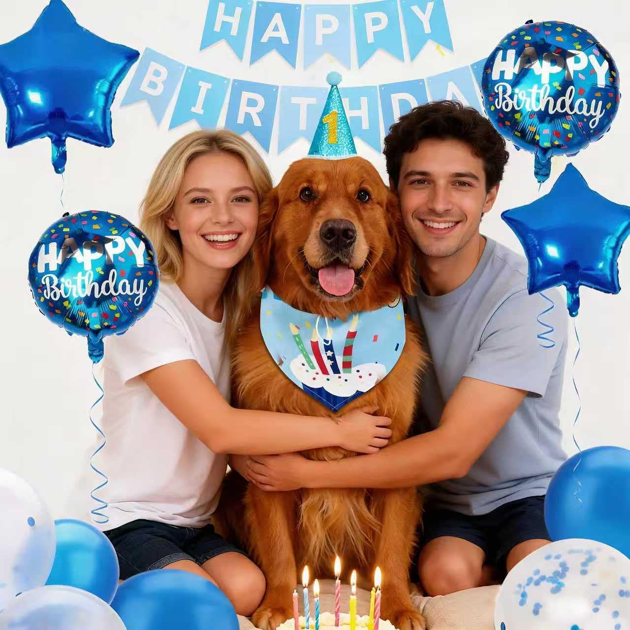COOHAMS Décoration pour animaux, ensemble festif pour une célébration à la maison.
