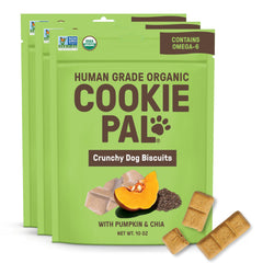 CookiePal biscuits chien potiron chia croquants, idéaux pour récompenser pendant l'entraînement.