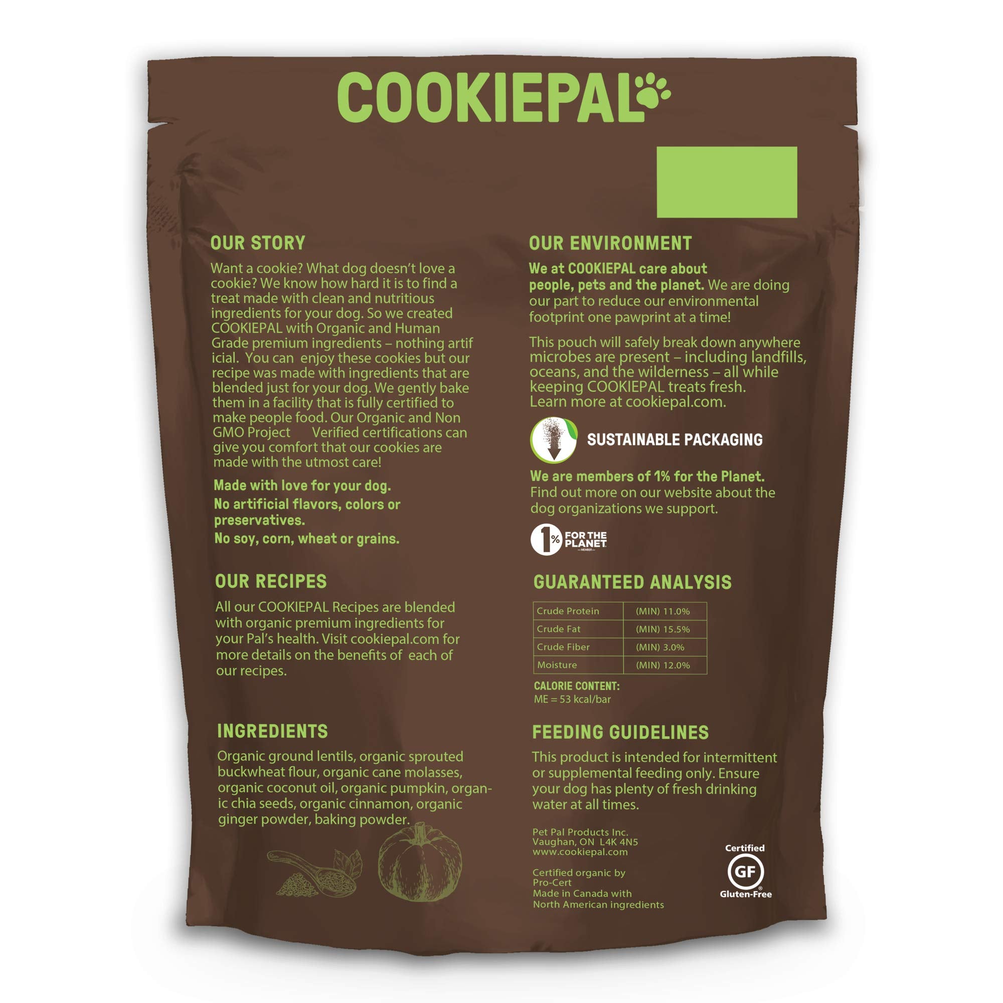 Étiquette bio et sans OGM de CookiePal rassurent les propriétaires