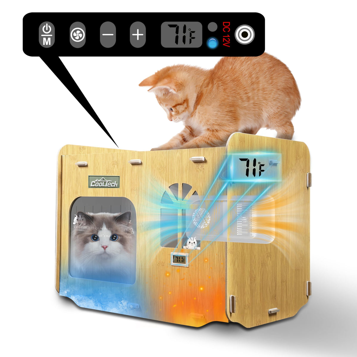 CooL Tech Maison-chat climatee 4saisons, refuge chaud pour félins et petits chiens.