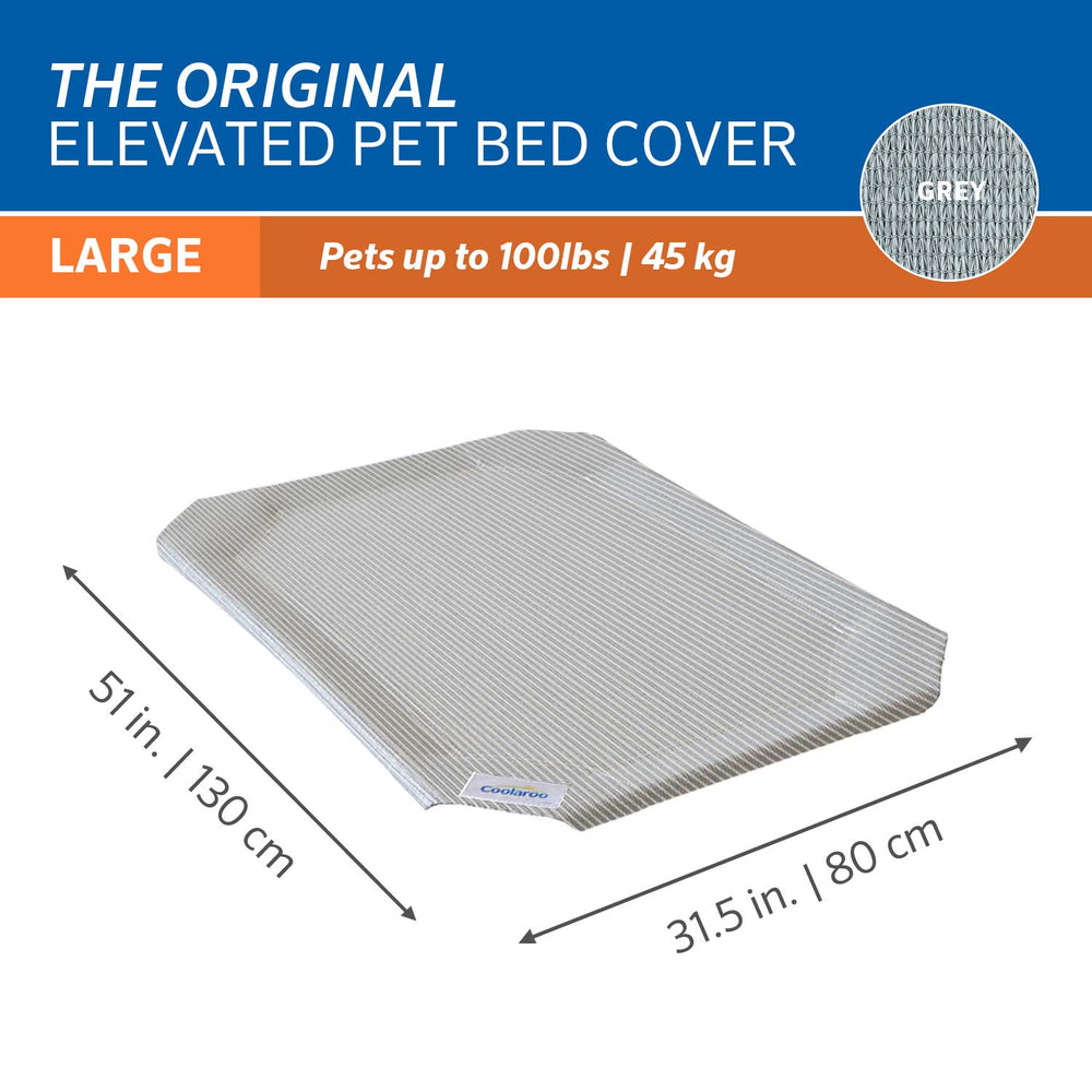 Housse Coolaroo pour lit animal gris grand, matière respirante et confort