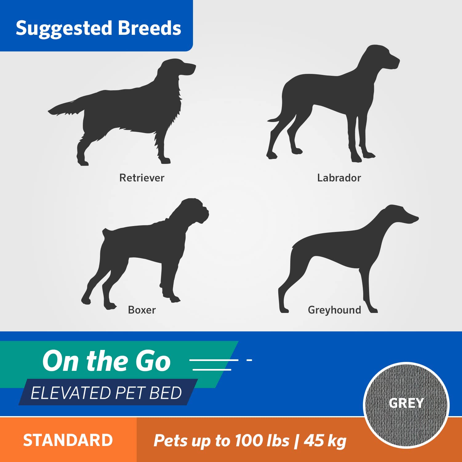 Coolaroo On-The-Go lit pour chien bed prêt pour l extérieur et les voyages.