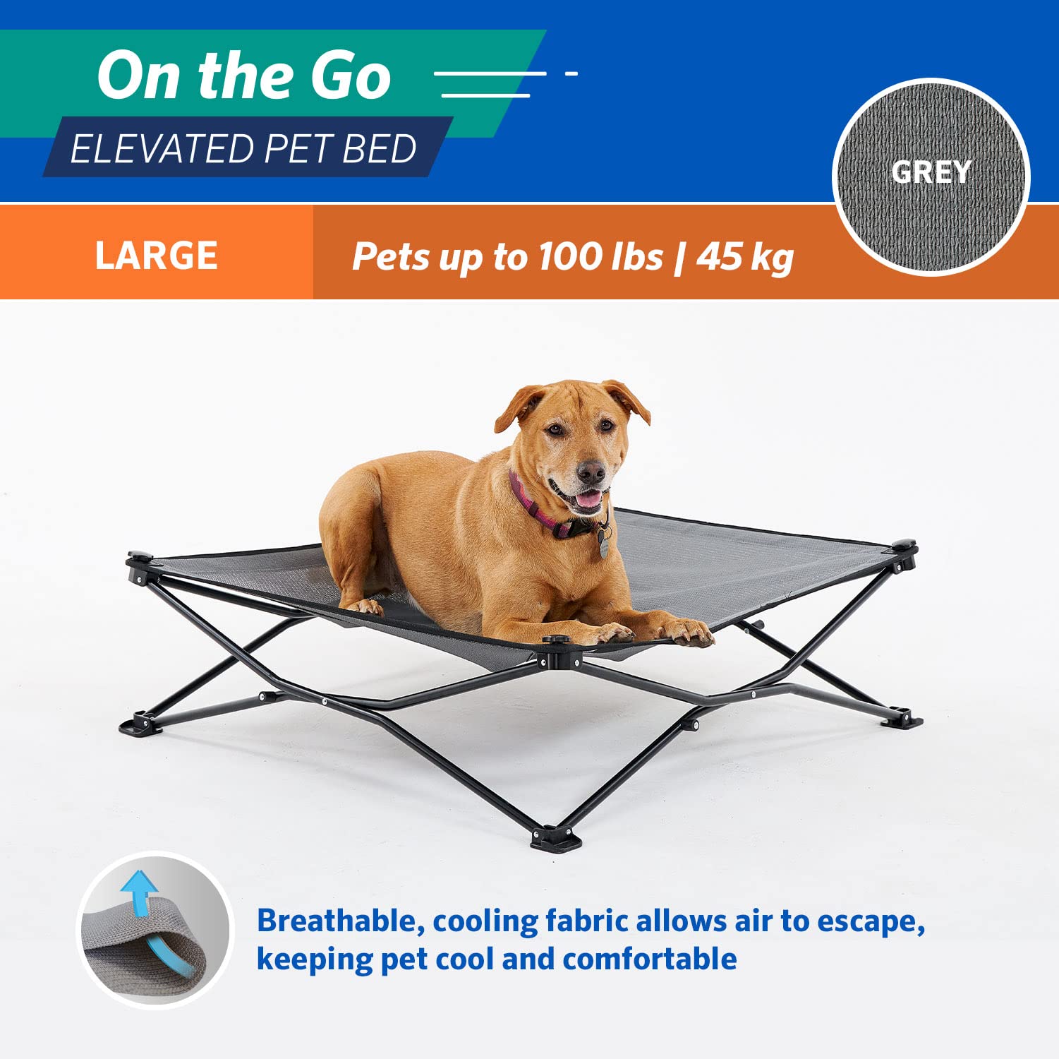 Coolaroo On-The-Go lit pour chien bed résistant à l humidité et nettoyage facile.