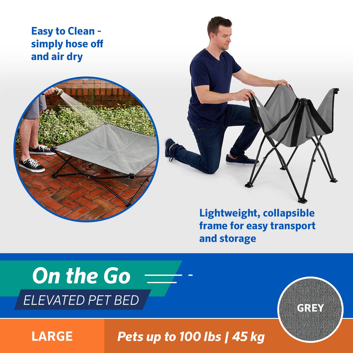Coolaroo On-The-Go lit pour chien bed tissu respirant 360°, airflow.