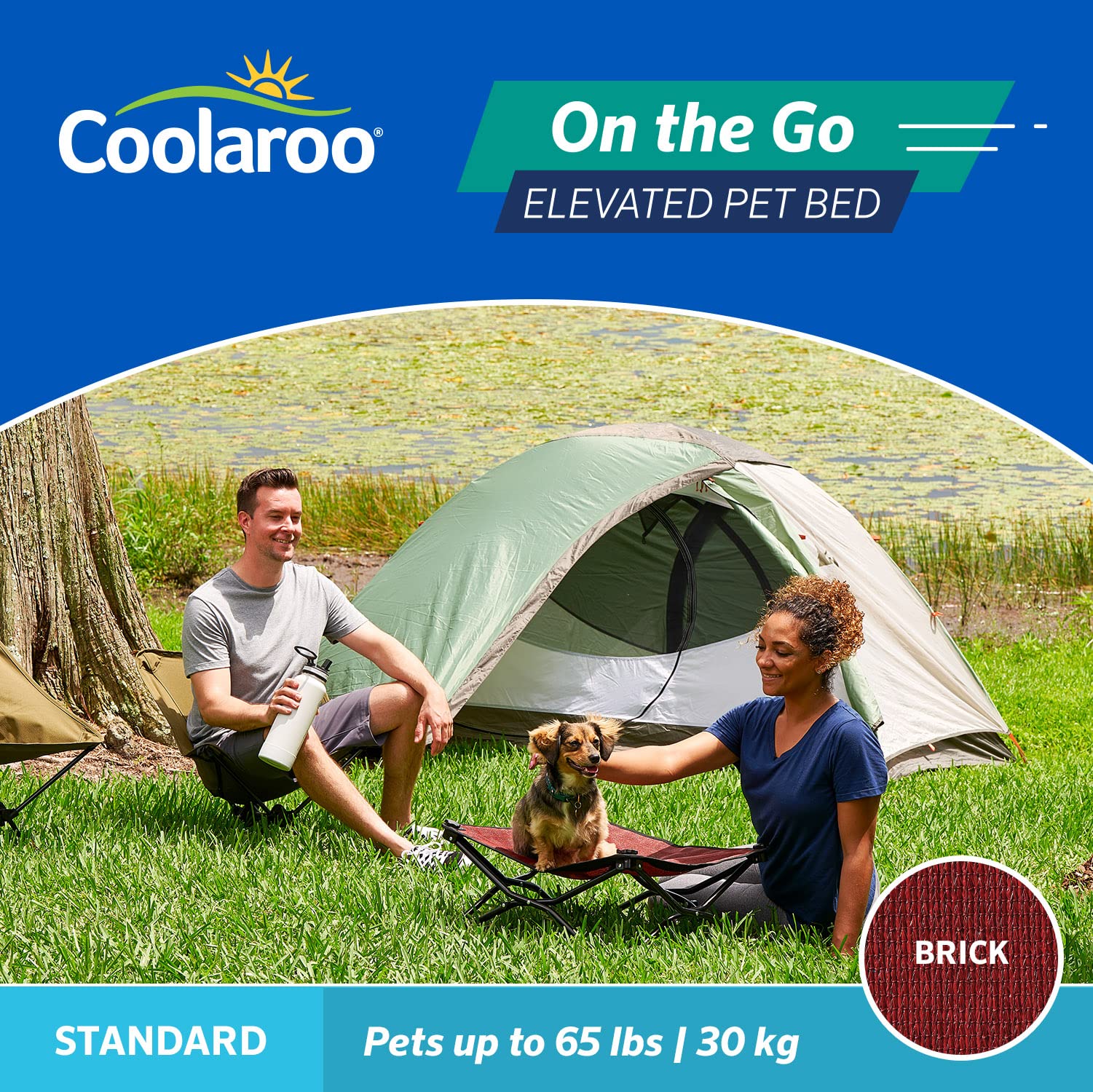 Coolaroo tissu-respirant-circulation-d-air-360 assure une fraîcheur autour du chien.