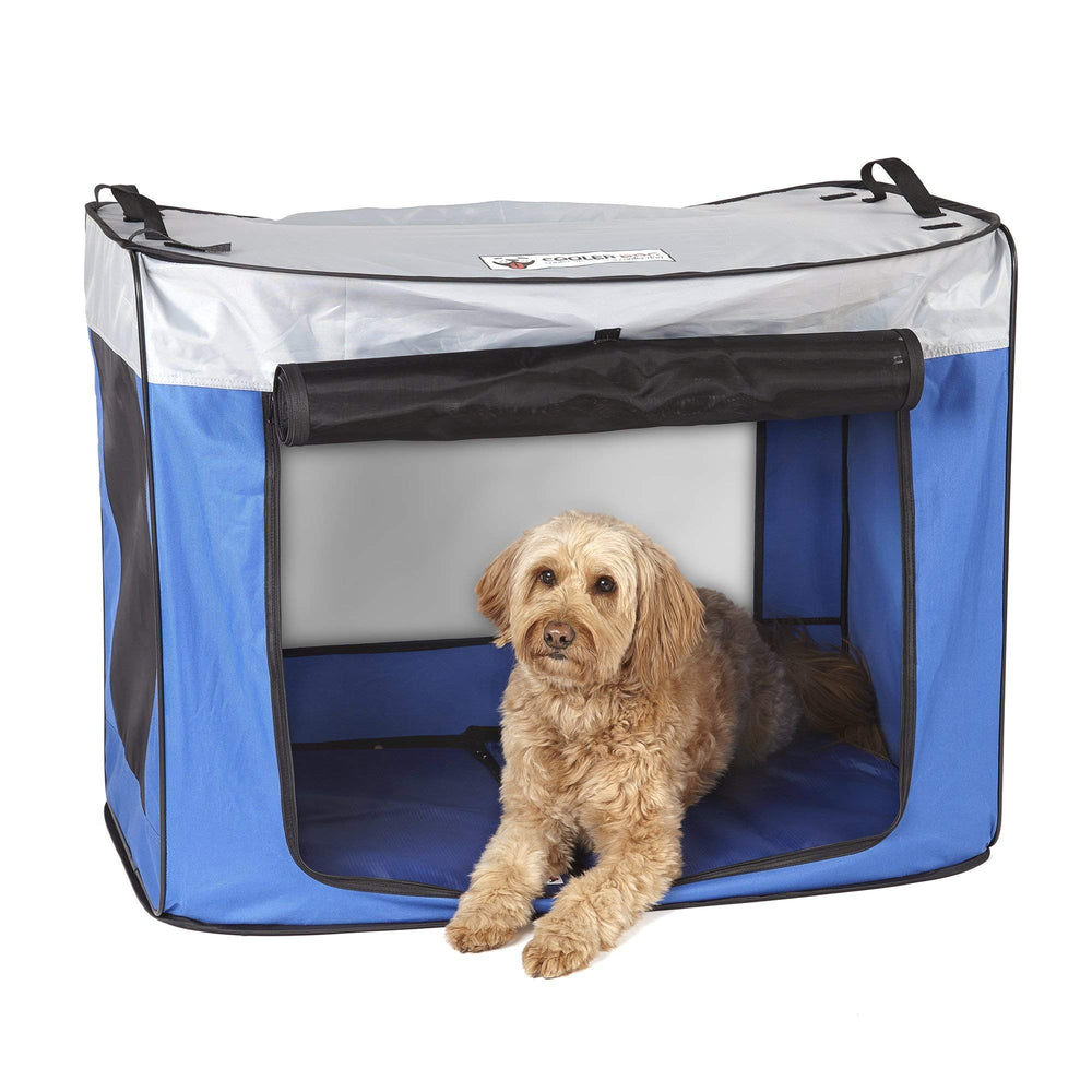 CoolerDog : tente ombre pour chien sur plage avec protection UV et repos frais.